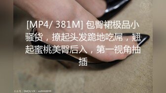 [MP4/ 381M] 包臀裙极品小骚货，撩起头发跪地吃屌，翘起蜜桃美臀后入，第一视角抽插